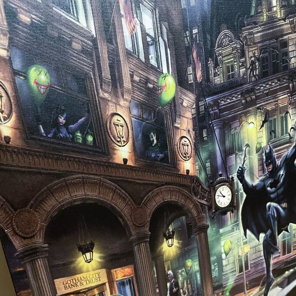 SPIDERMAN and BATMAN GOTHAM CITY Marvel Wall Art. Thomas Kinkade, Gallery Canvas - Picture 3 of 16